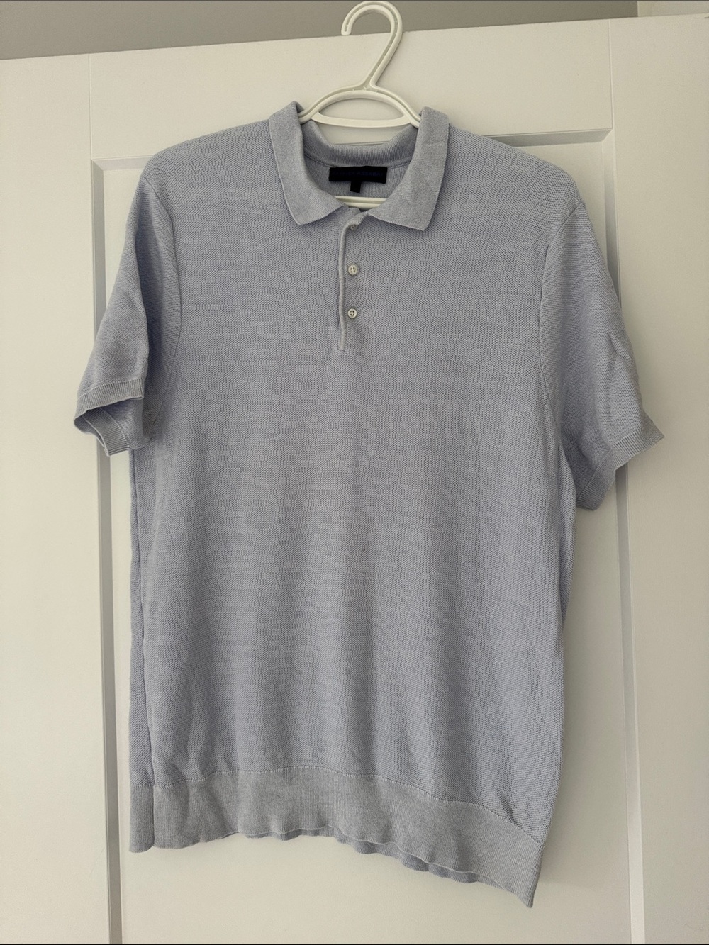 Men's Light Blue Knit Polo Shirt